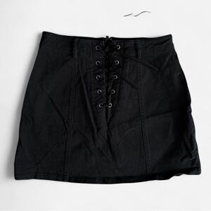 Forever 21 Black Lace-Up Mini Skirt